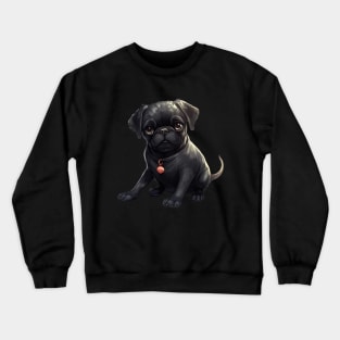 Black Pug Dog Crewneck Sweatshirt